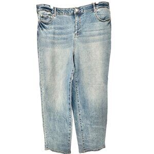 Womens 18W Light Wash Denim Jeans Size Relaxed Fit Cotton Blend 78 & Sunny